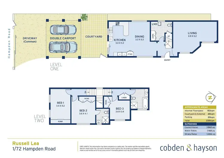 Floorplan of Homely townhouse listing, 1/72 Hampden Road, Russell Lea NSW 2046