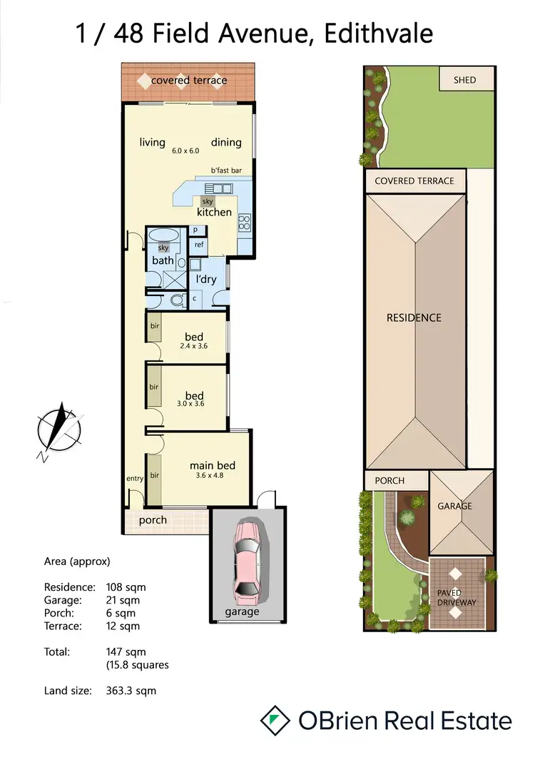 Floorplan of Homely unit listing, 1/48 Field Avenue, Edithvale VIC 3196