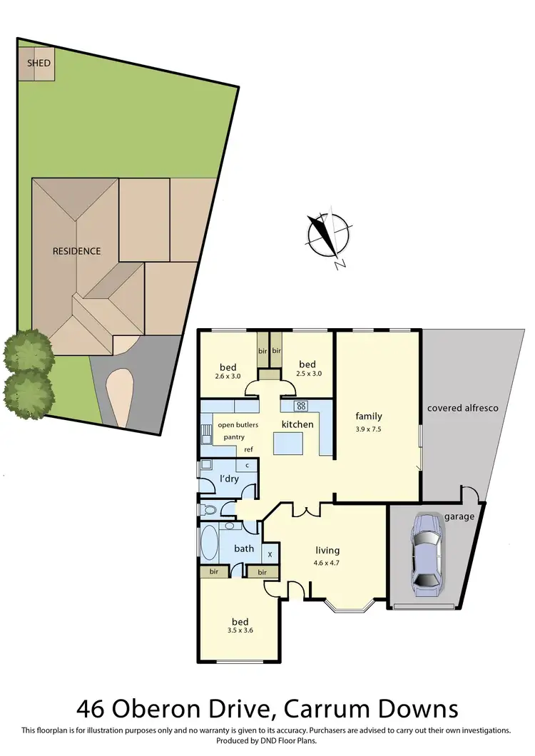 Floorplan of Homely house listing, 46 Oberon Drive, Carrum Downs VIC 3201