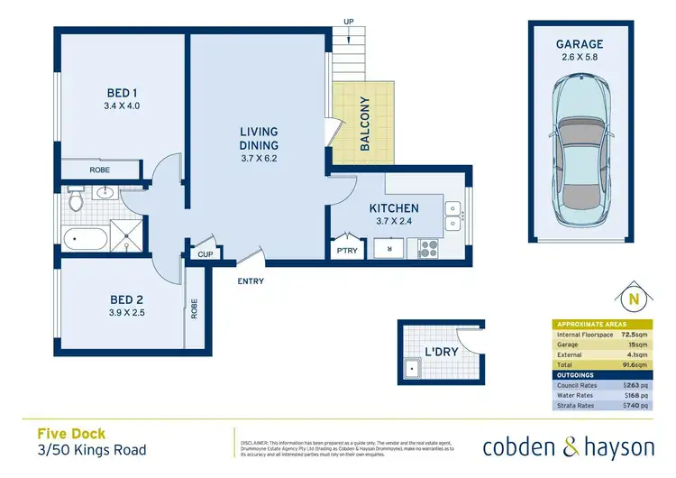 Floorplan of Homely apartment listing, 3/50 Kings Road, Five Dock NSW 2046