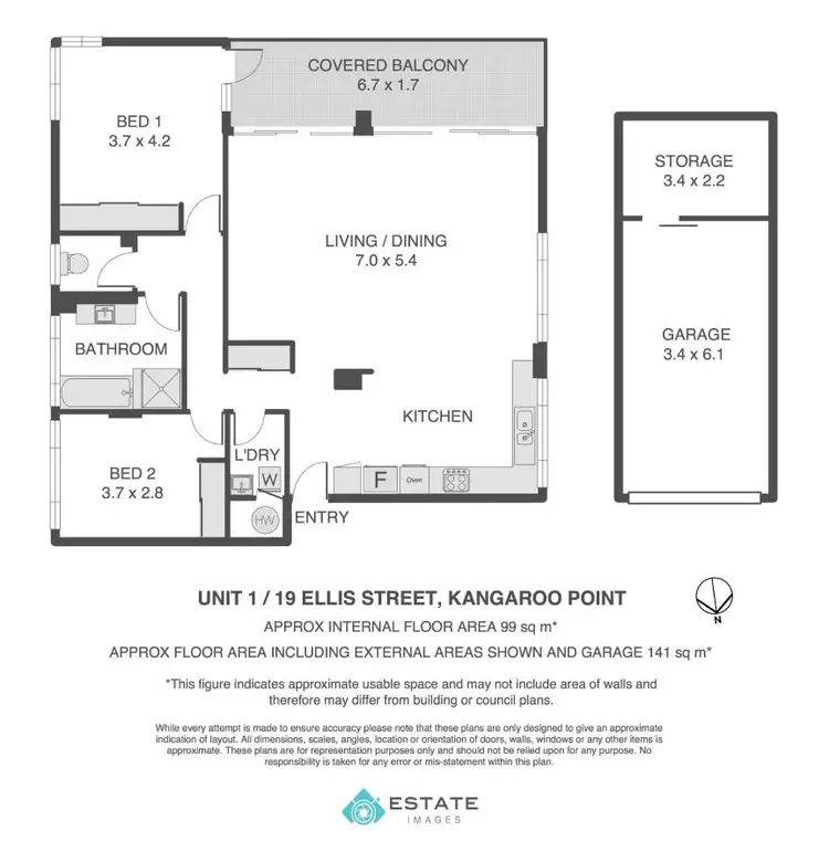 Floorplan of Homely unit listing, 1/19 Ellis Street, Kangaroo Point QLD 4169