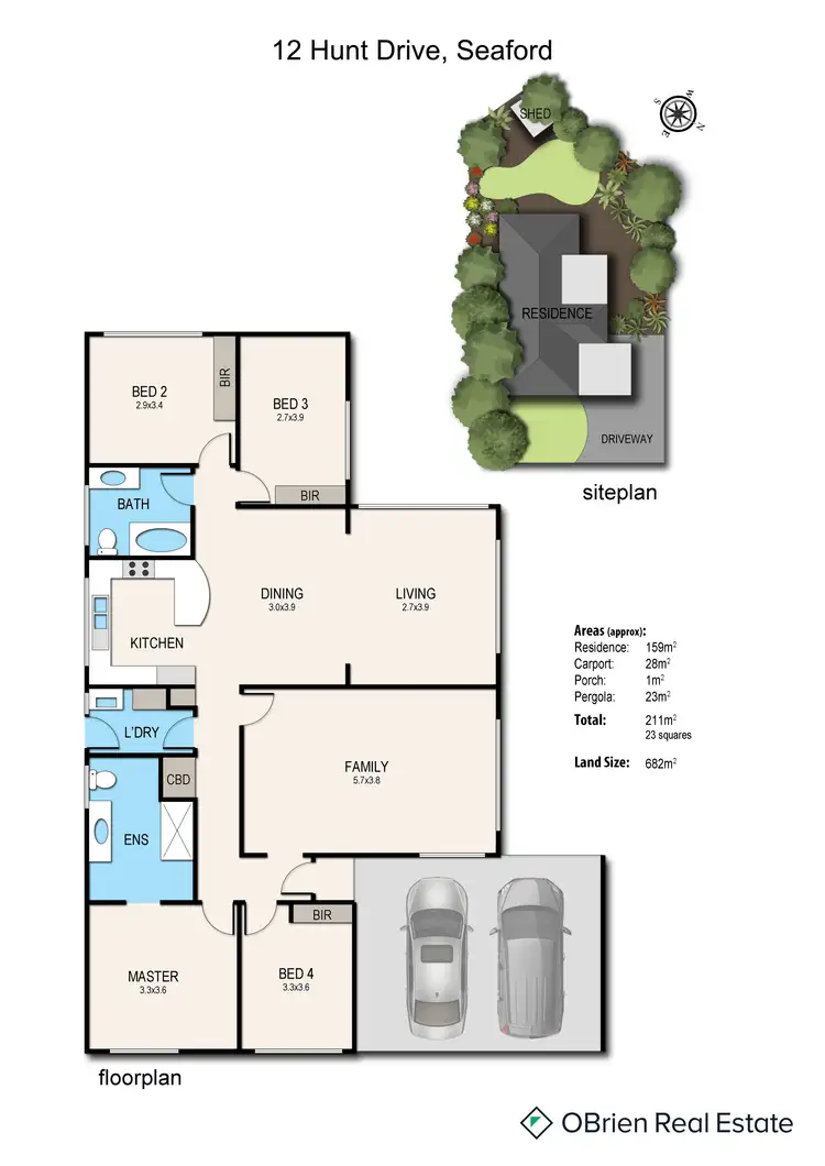 Floorplan of Homely house listing, 12 Hunt Drive, Seaford VIC 3198