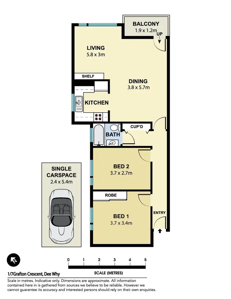 Floorplan of Homely apartment listing, 1/7 Grafton Crescent, Dee Why NSW 2099