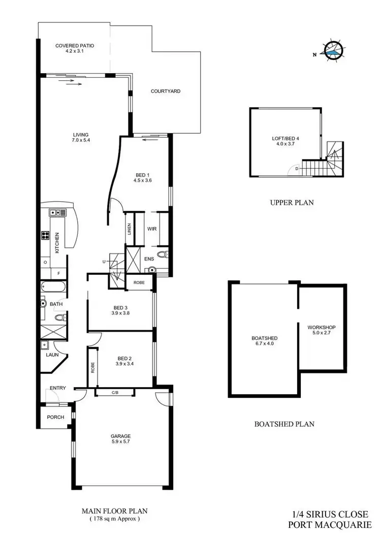Floorplan of Homely townhouse listing, 1/4 Sirius Close, Port Macquarie NSW 2444
