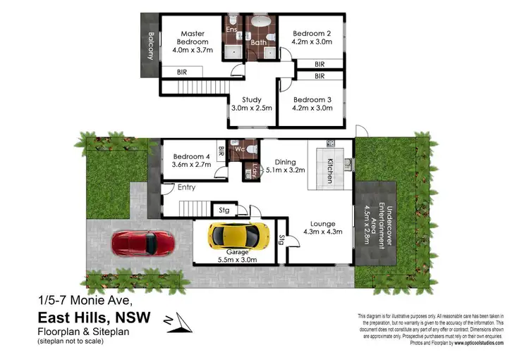 Floorplan of Homely townhouse listing, 1/5-7 Monie Avenue, East Hills NSW 2213