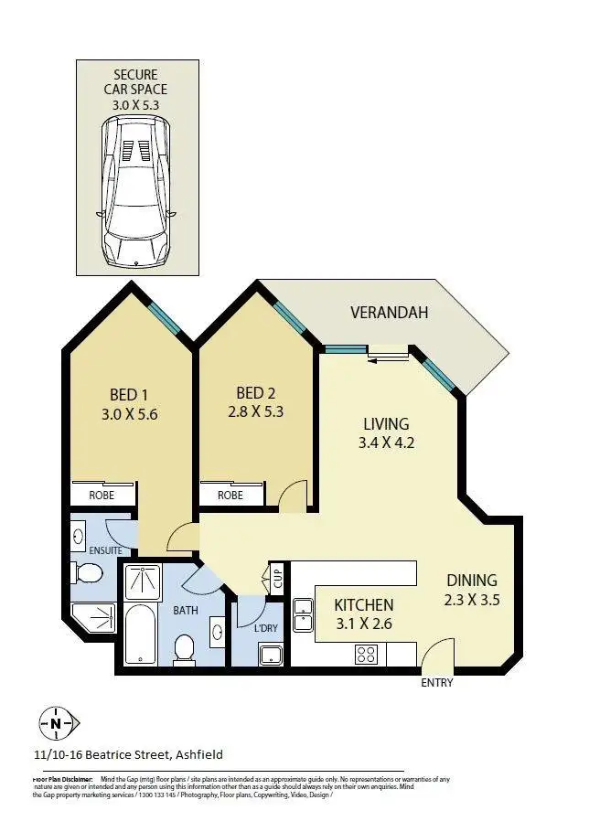 Floorplan of Homely apartment listing, 11/10-16 Beatrice Street, Ashfield NSW 2131