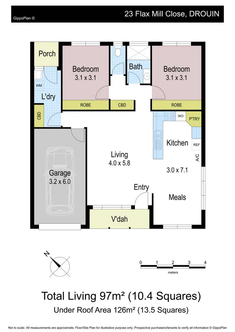 Floorplan of Homely unit listing, 23 Flax Mill Close, Drouin VIC 3818