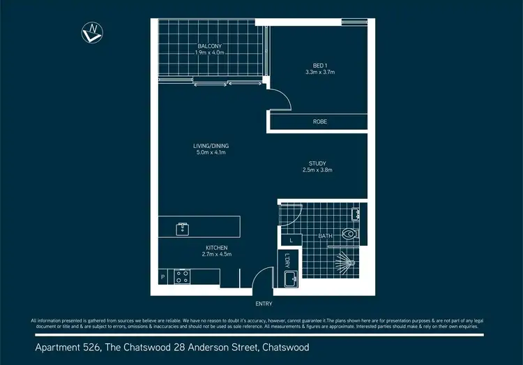 Floorplan of Homely apartment listing, 526/28 Anderson Street, Chatswood NSW 2067