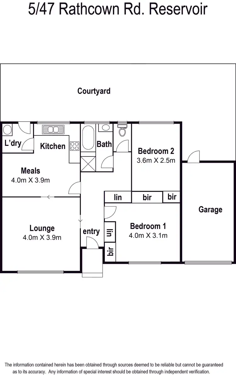 Floorplan of Homely unit listing, 5/47 Rathcown Road, Reservoir VIC 3073