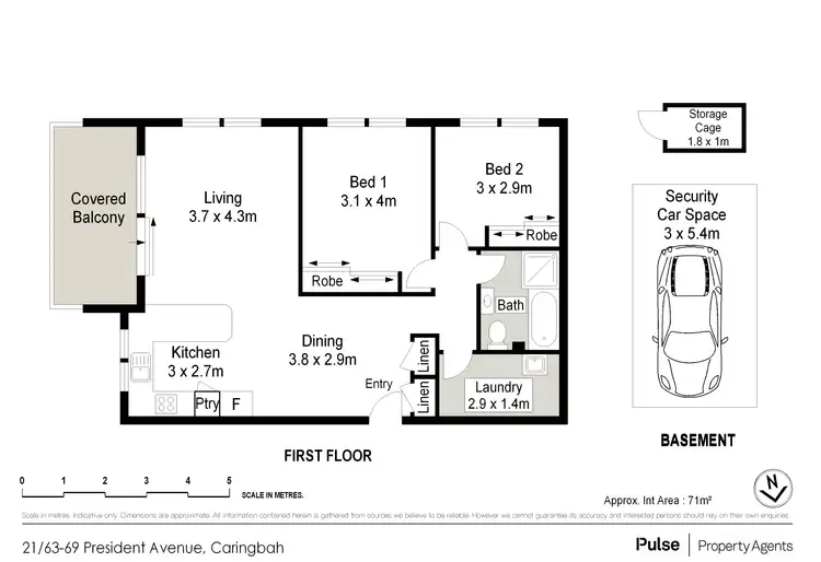 Floorplan of Homely unit listing, 21/63-69 President Avenue, Caringbah NSW 2229
