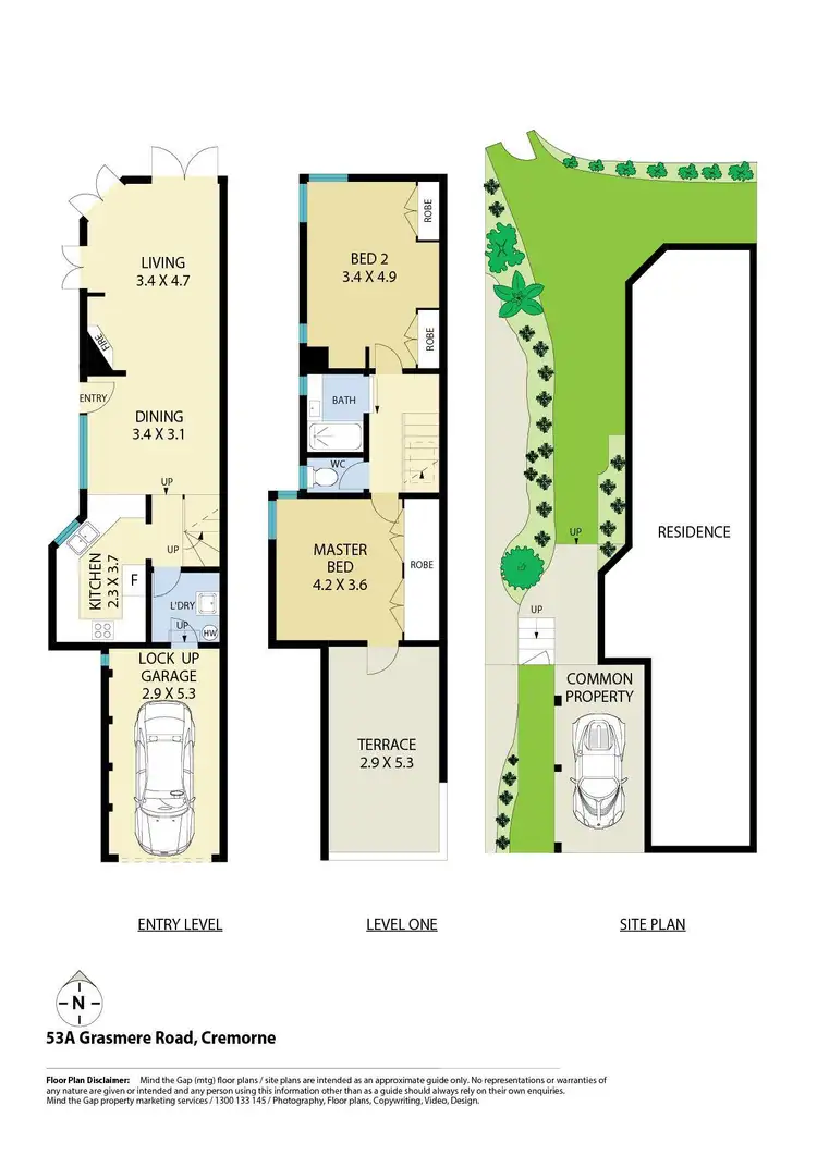 Floorplan of Homely townhouse listing, 53A Grasmere Road, Cremorne NSW 2090