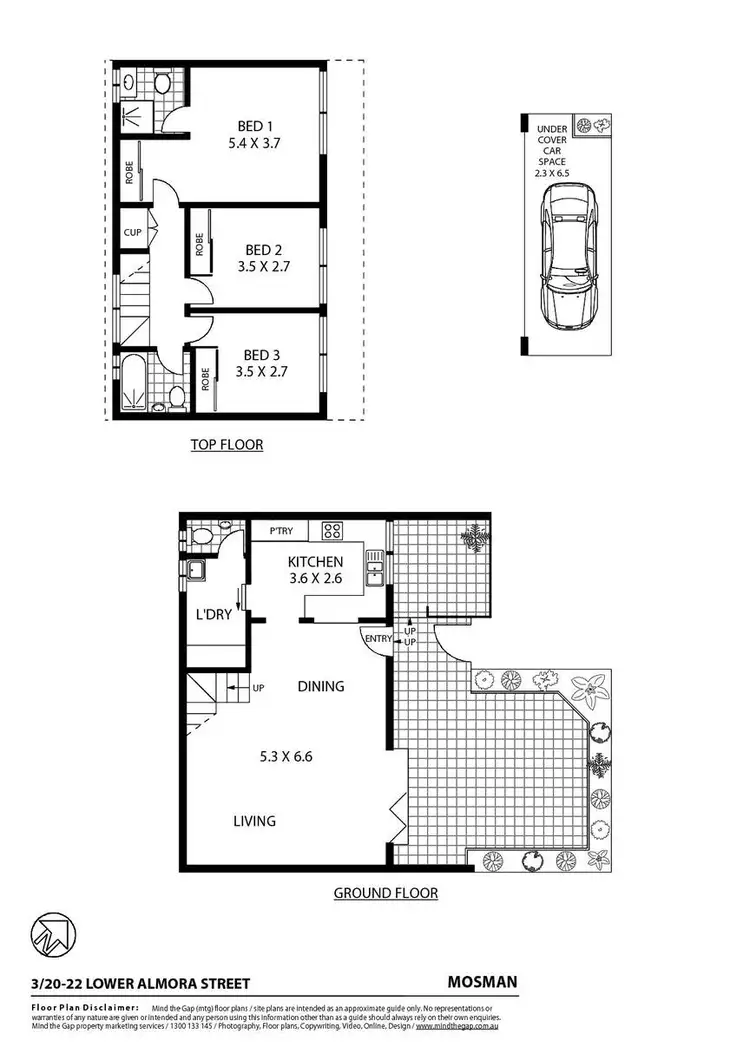 Floorplan of Homely townhouse listing, 3/20-22 Lower Almora Street, Mosman NSW 2088
