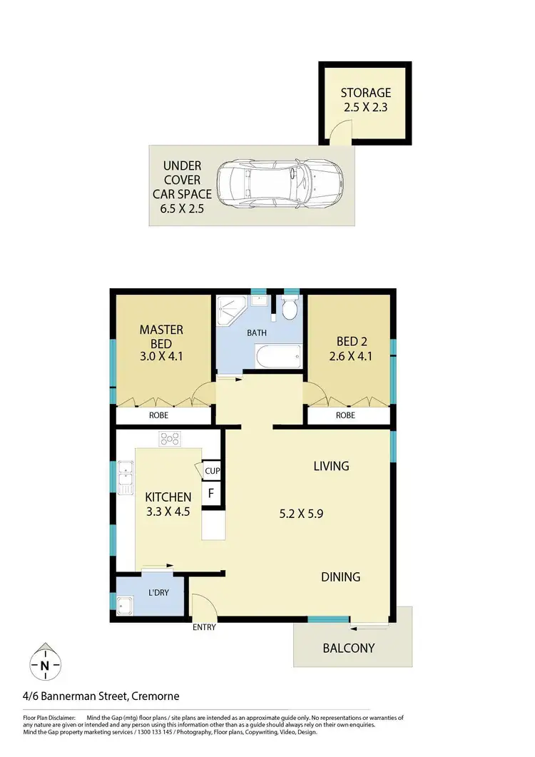 Floorplan of Homely apartment listing, 4/6 Bannerman Street, Cremorne NSW 2090
