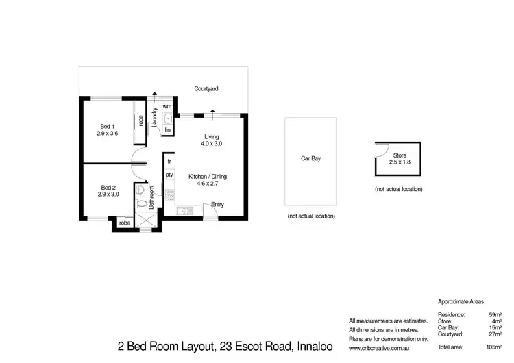 Floorplan of Homely unit listing, 15/23 Escot Road, Innaloo WA 6018