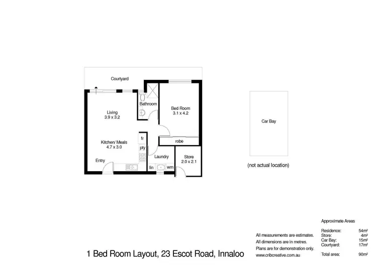 Floorplan of Homely unit listing, 4/23 Escot Road, Innaloo WA 6018