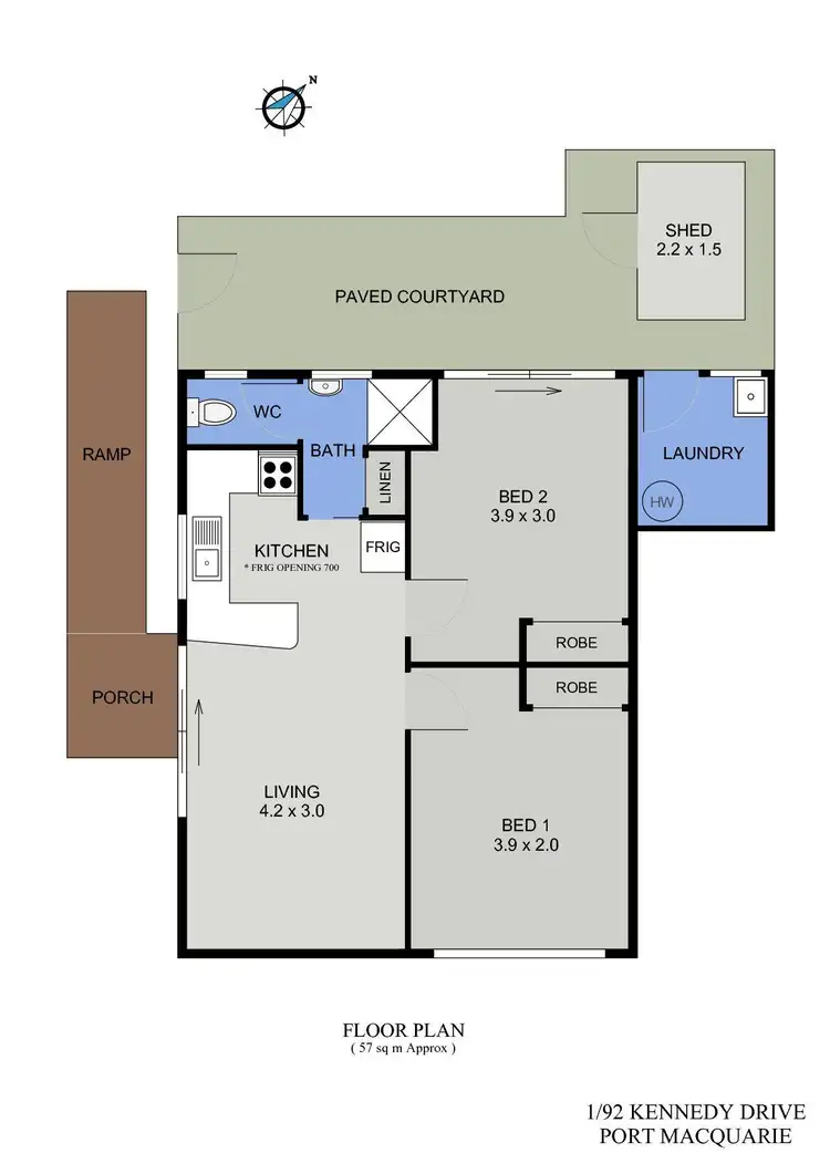 Floorplan of Homely villa listing, 1/92 Kennedy Drive, Port Macquarie NSW 2444