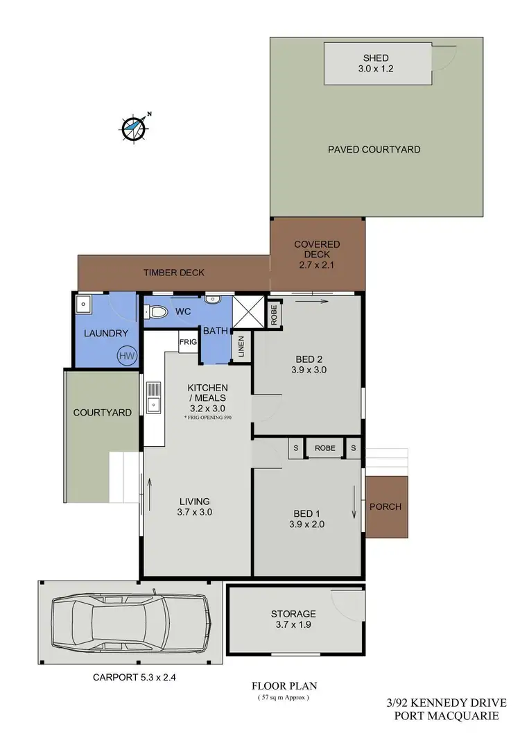 Floorplan of Homely villa listing, 3/92 Kennedy Drive, Port Macquarie NSW 2444
