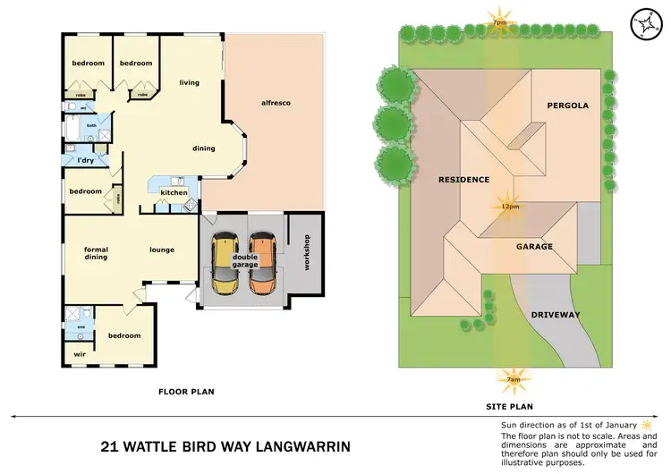 Floorplan of Homely house listing, 21 Wattle Bird Way, Langwarrin VIC 3910