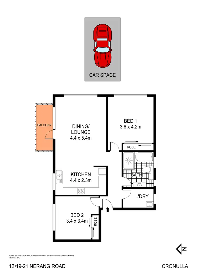 Floorplan of Homely apartment listing, 12/19-21 Nerang Road, Cronulla NSW 2230
