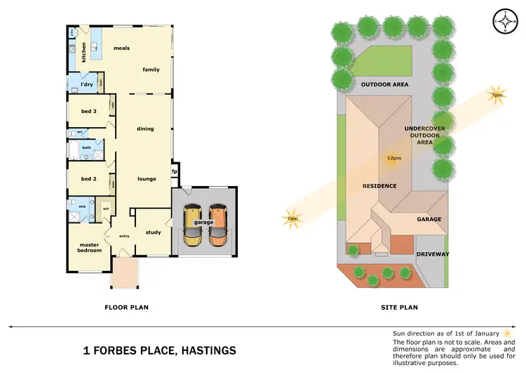 Floorplan of Homely house listing, 1 Forbes Place, Hastings VIC 3915