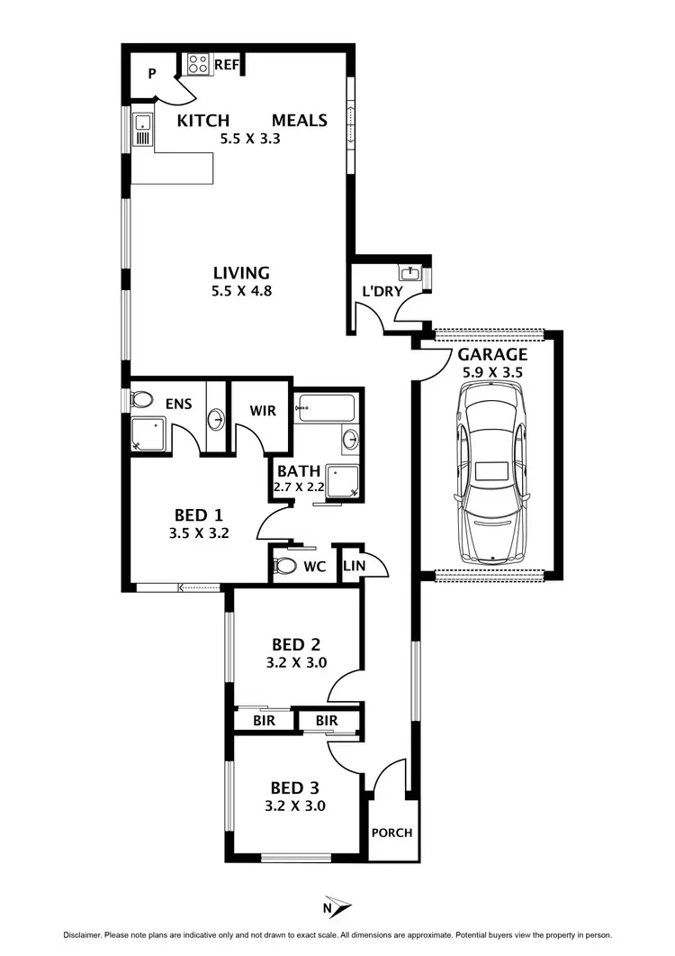 Floorplan of Homely unit listing, 1/17 Grout Court, Sunbury VIC 3429