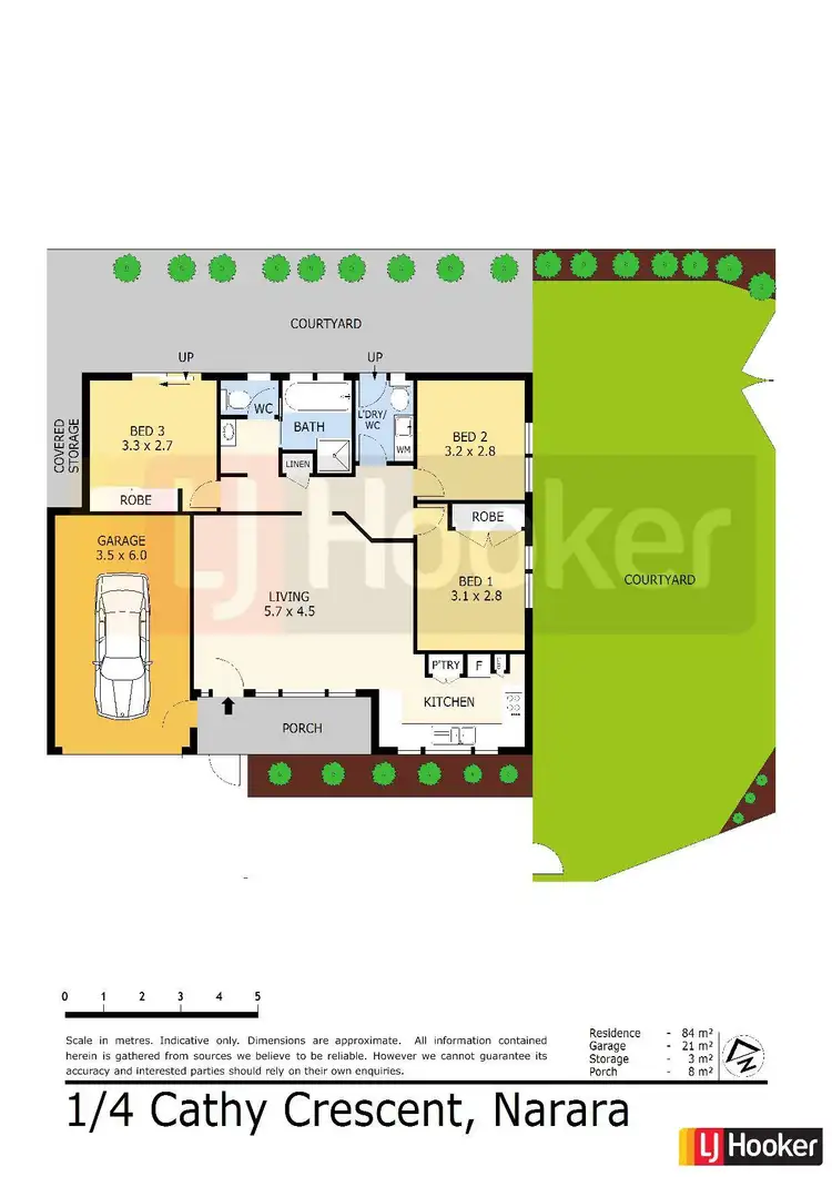 Floorplan of Homely semi-detached listing, 1/4 Cathy Crescent, Narara NSW 2250