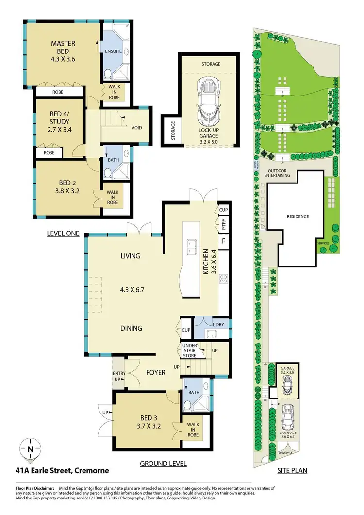Floorplan of Homely semi-detached listing, 41A Earle Street, Cremorne NSW 2090