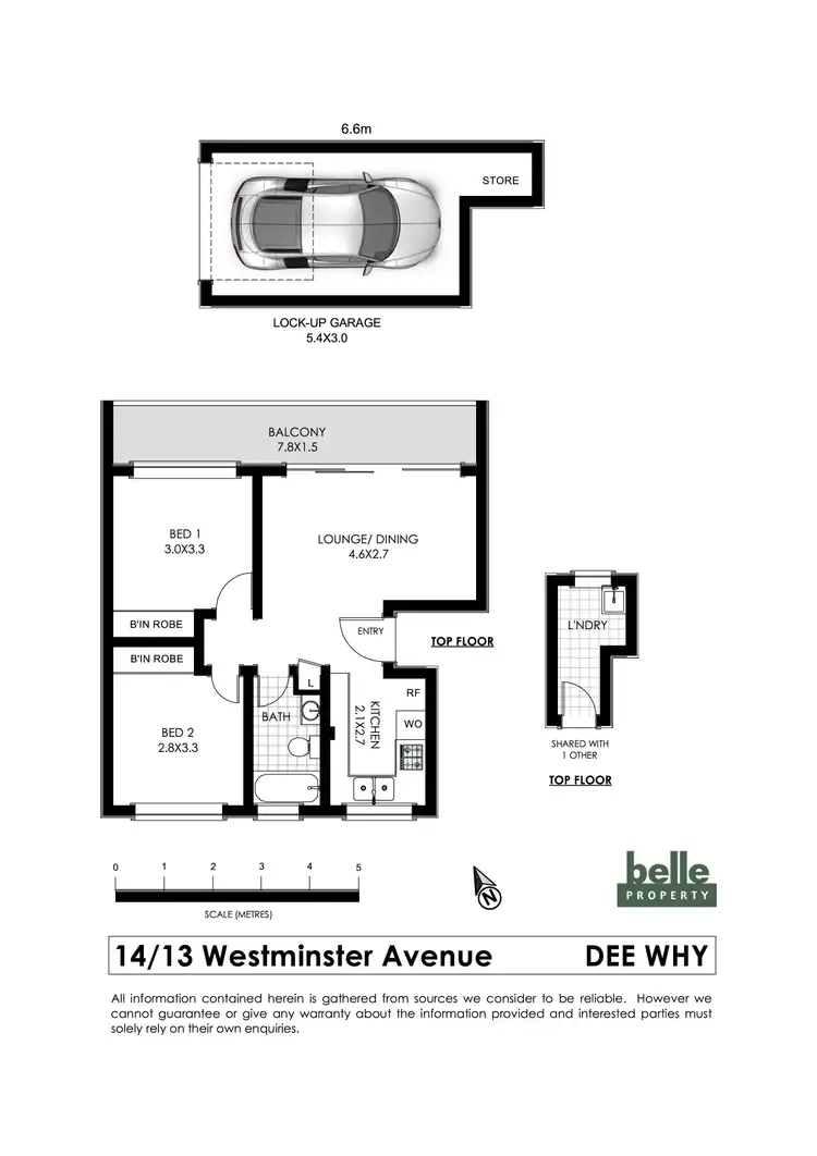 Floorplan of Homely apartment listing, 14/13 Westminster Avenue, Dee Why NSW 2099
