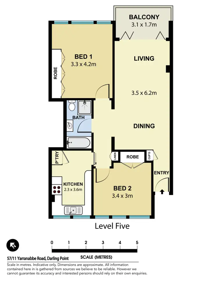 Floorplan of Homely apartment listing, 57/11 Yarranabbe Road, Darling Point NSW 2027