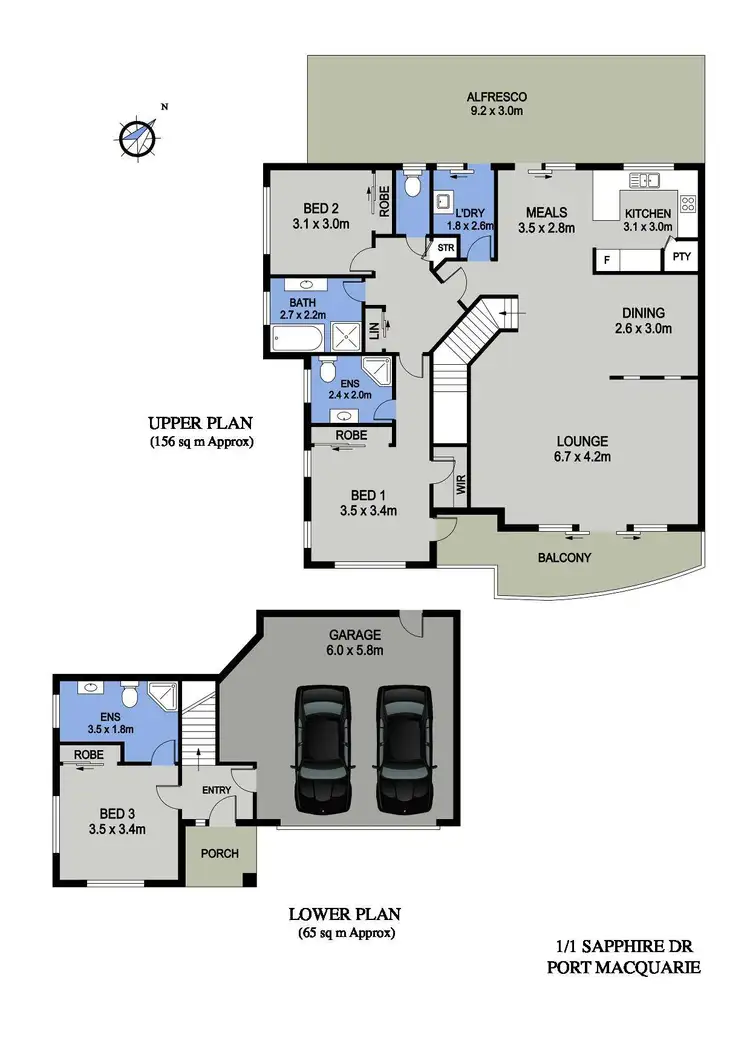 Floorplan of Homely townhouse listing, 1/1 Sapphire Drive, Port Macquarie NSW 2444