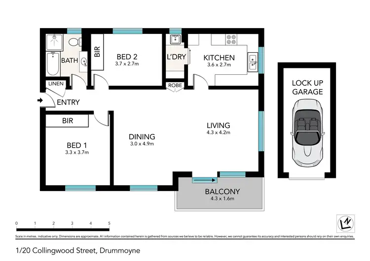 Floorplan of Homely apartment listing, 1/20 Collingwood Street, Drummoyne NSW 2047