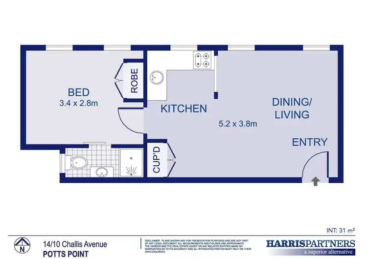 Floorplan of Homely apartment listing, 14/10 Challis Avenue, Potts Point NSW 2011