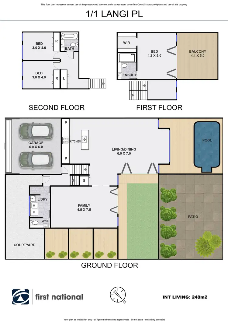 Floorplan of Homely unit listing, 1/1 Langi Place, Ocean Shores NSW 2483