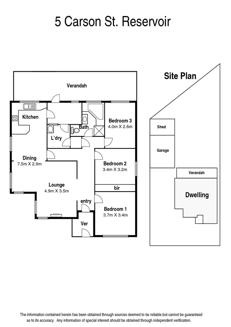 Floorplan of Homely house listing, 5 Carson Street, Reservoir VIC 3073