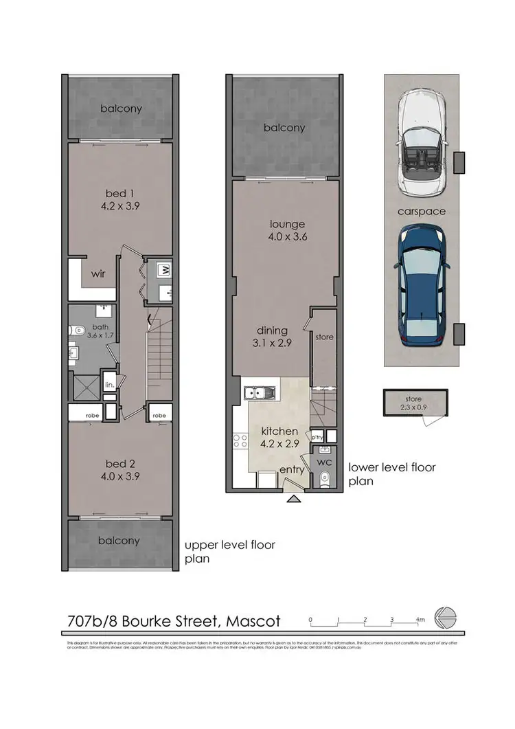 Floorplan of Homely unit listing, 707B/8 Bourke Street, Mascot NSW 2020