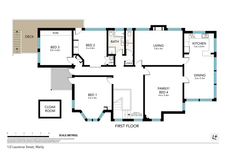 Floorplan of Homely apartment listing, 1/2 Laurence Street, Manly NSW 2095