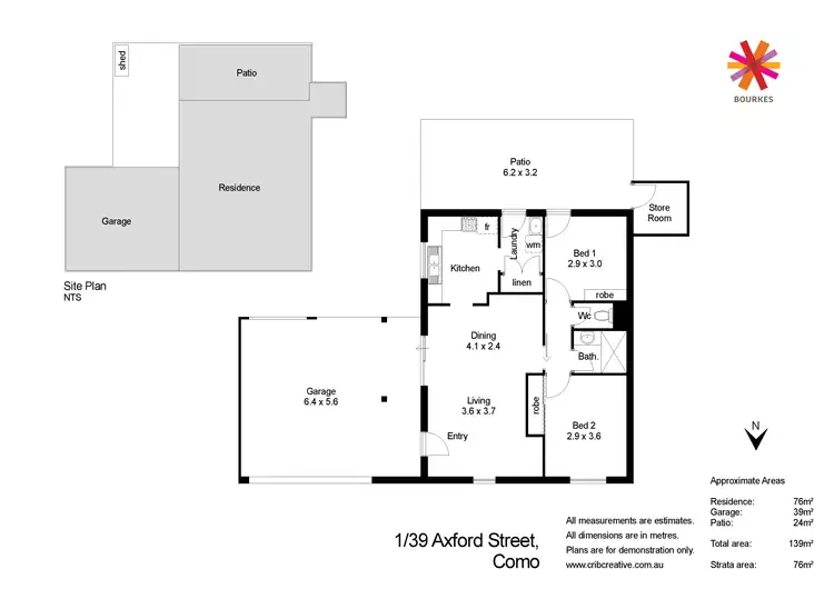 Floorplan of Homely villa listing, 1/39 Axford Street, Como WA 6152