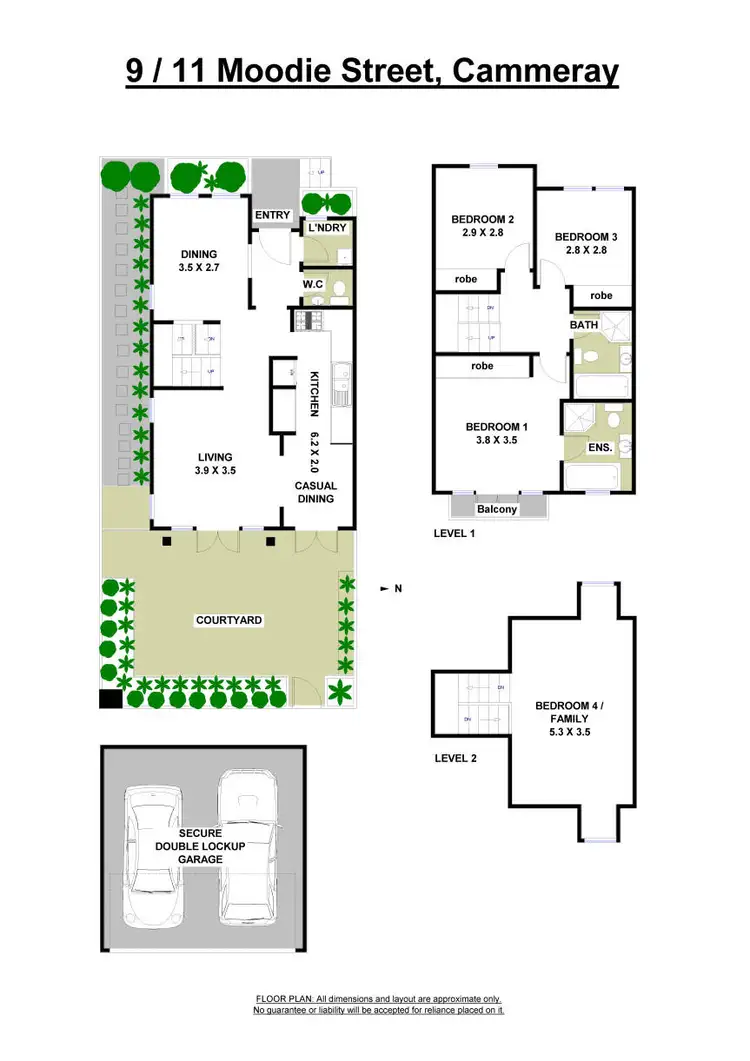 Floorplan of Homely townhouse listing, 9/11 Moodie Street, Cammeray NSW 2062