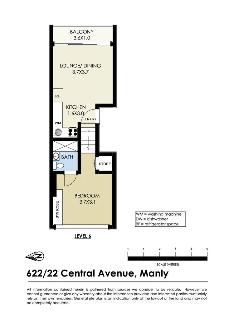 Floorplan of Homely apartment listing, 622/22 Central Avenue, Manly NSW 2095