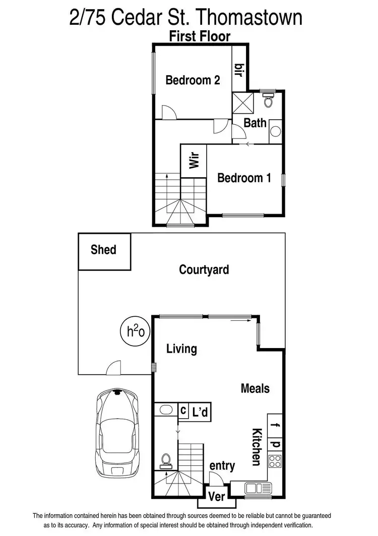 Floorplan of Homely townhouse listing, 2/75 Cedar Street, Thomastown VIC 3074