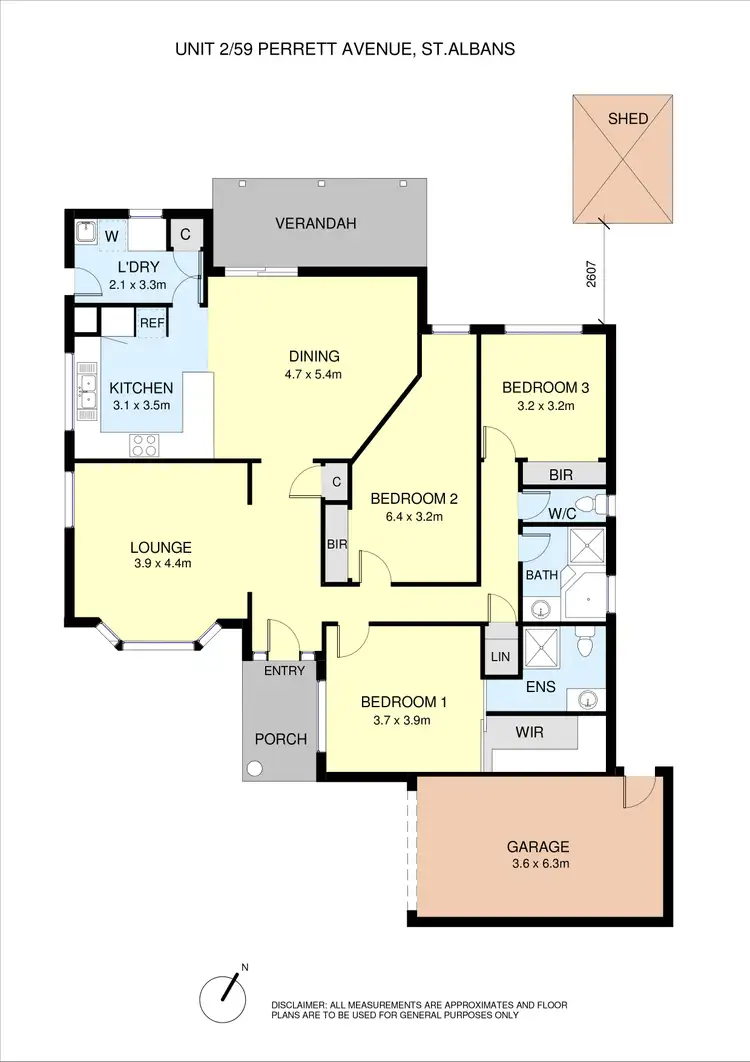 Floorplan of Homely unit listing, 2/59 Perrett Avenue, St Albans VIC 3021