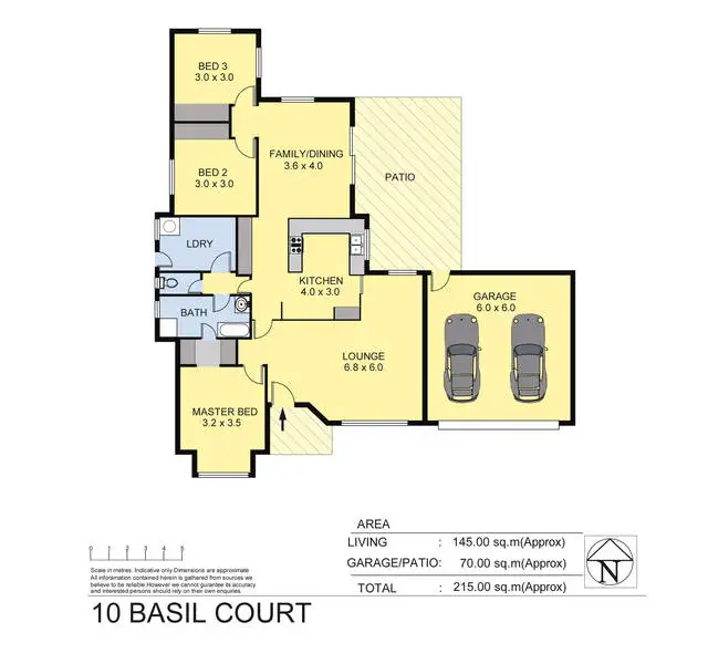 Floorplan of Homely house listing, 10 Basil Court, Baranduda VIC 3691