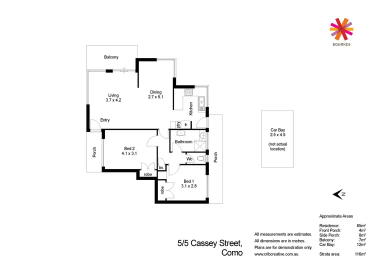 Floorplan of Homely apartment listing, 5/5 Cassey Street, Como WA 6152