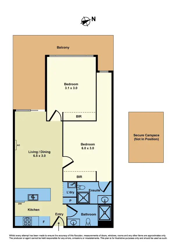 Floorplan of Homely apartment listing, 605/59 Paisley Street, Footscray VIC 3011