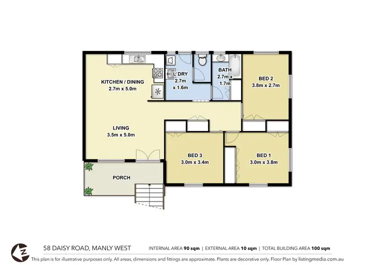 Floorplan of Homely house listing, 58 Daisy Road, Manly West QLD 4179