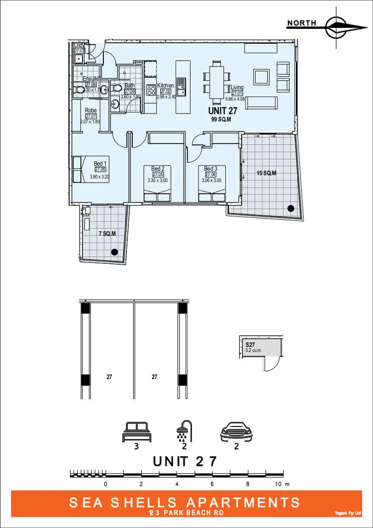 Floorplan of Homely apartment listing, 27/123 Park Beach Road, Coffs Harbour NSW 2450