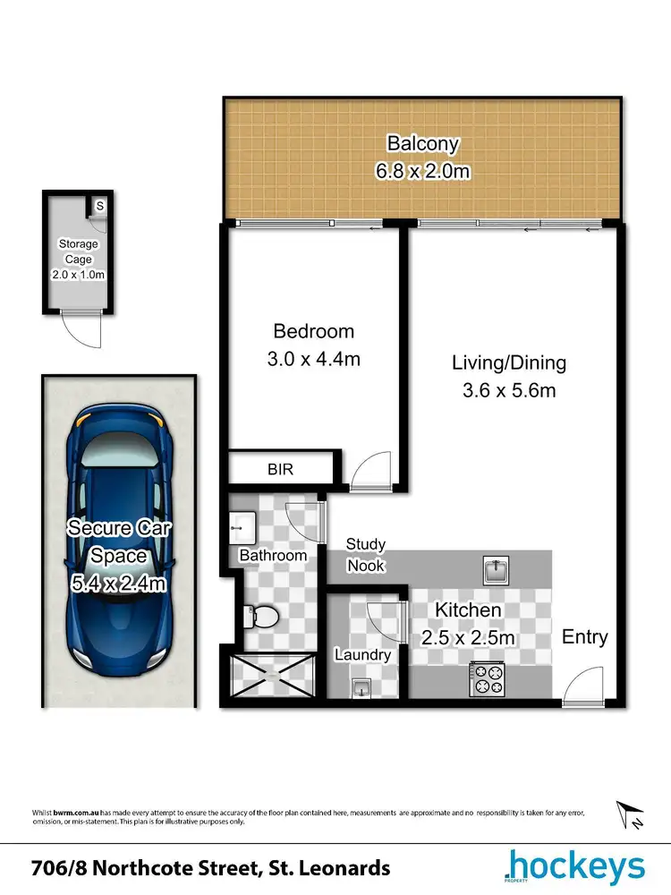 Floorplan of Homely apartment listing, 706/8 Northcote Street, St Leonards NSW 2065