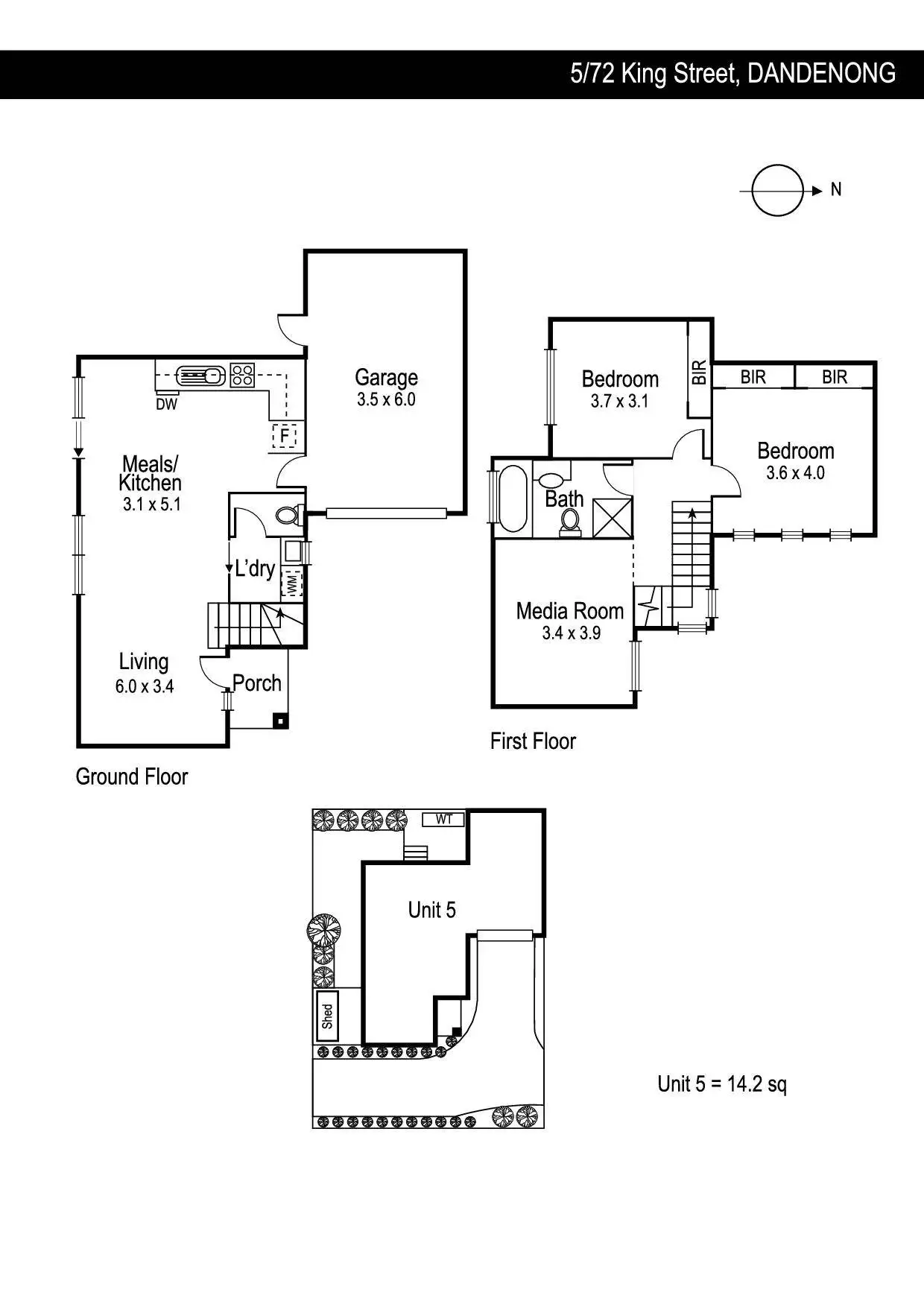 Floorplan of Homely townhouse listing, 5/72 King Street, Dandenong VIC 3175