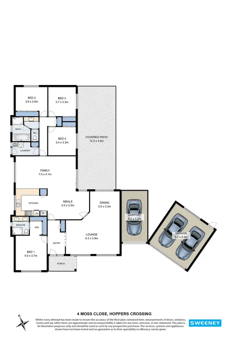 Floorplan of Homely house listing, 4 Moss Close, Hoppers Crossing VIC 3029