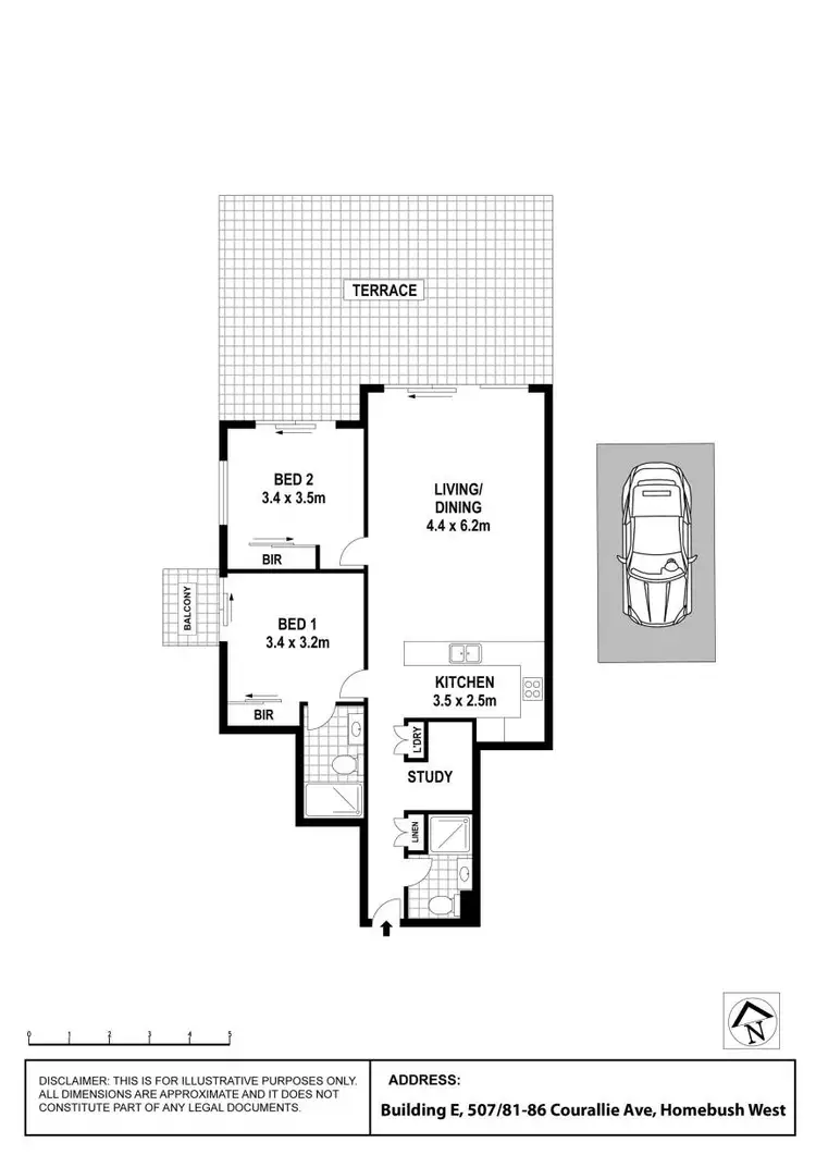 Floorplan of Homely apartment listing, E507/81-86 Courallie Avenue, Homebush West NSW 2140